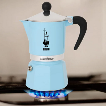  Гейзерная кофеварка Bialetti Rainbow 5043 Light Blue 270мл 