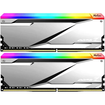  ОЗУ Netac Z NTZED5P64DP-32S DDR 5 DIMM 32Gb (16Gbx2) 6400Mhz, RGB DDR5-6400 C32 Silver, с радиатором 