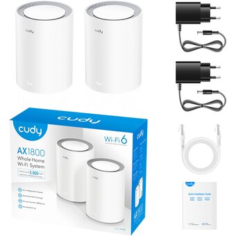 Бесшовный Mesh роутер Cudy M1800 (2-Pack) AX1800 10/100/1000BASE-TX белый 