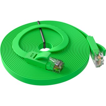 Патч-корд Greenconnect Prof GCR-LNC625-7.5m плоский прямой 7.5m, UTP медь RJ45, кат.6, зеленый 
