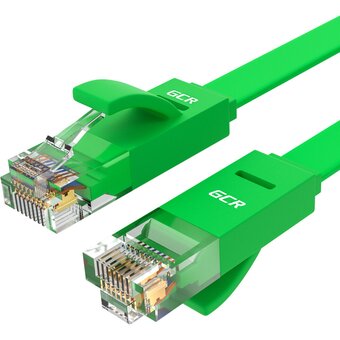  Патч-корд Greenconnect Prof GCR-LNC625-7.5m плоский прямой 7.5m, UTP медь RJ45, кат.6, зеленый 