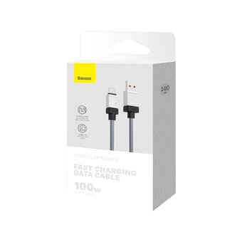  Дата-кабель Baseus CoolPlay (CAKW000601) Fast Charging USB to Type-C 100W 1m Black 