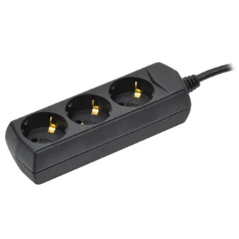  Сетевой удлинитель IEK WYP10-10-03-05-Z-K02-G У03 5м (3 розетки) черный (пакет ПЭ) 