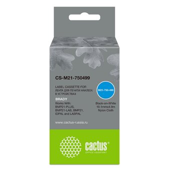  Картридж ленточный Cactus CS-M21-750499 черный на белом 19.1x4.9 черный для Brady BMP21-PLUS, BMP21-LAB 