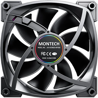  Вентилятор Montech AX120 ARGB (AX120 PWM Black) 120х120x25 черный 4-pin Ret 