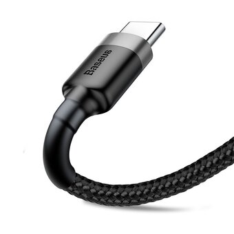  Кабель Baseus Cafule (CATKLF-UG1) USB For Type-C 2A 3m Gray+Black 