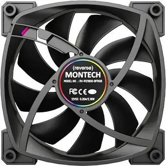  Вентилятор Montech RX120 Reverse ARGB (RX120 PWM Black) 120х120x25 черный 4-pinRet 