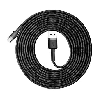  Кабель Baseus Cafule (CATKLF-UG1) USB For Type-C 2A 3m Gray+Black 