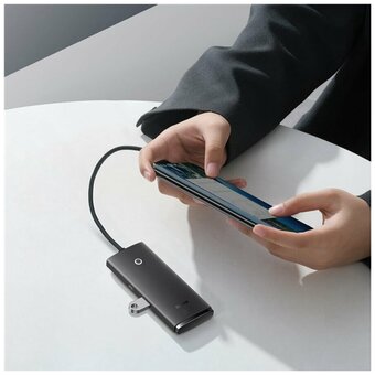  Адаптер/переходник Baseus Lite (WKQX030401) 4-Port Type-C HUB Adapter (Type-C to USB 3.0*4 ) 1m Black 