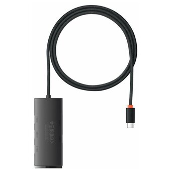  Адаптер/переходник Baseus Lite (WKQX030401) 4-Port Type-C HUB Adapter (Type-C to USB 3.0*4 ) 1m Black 