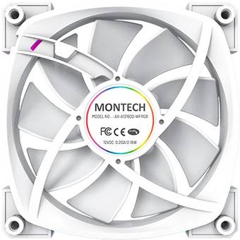  Вентилятор Montech AX120 ARGB (AX120 PWM White) 120х120x25 белый 4-pin Ret 