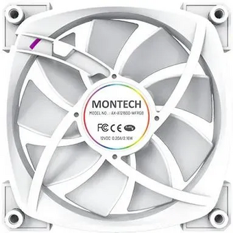  Вентилятор Montech AX120 ARGB (AX120 PWM White 3 in 1) 120х120x25 белый 4-pin (упак. 3шт) Ret 