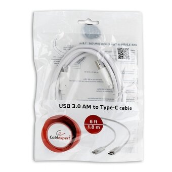  Кабель USB Cablexpert CCP-USB3-AMCM-1M-W USB3.0 AM/USB Type-C 1м белый 