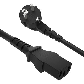  Кабель питания Greenconnect GCR-54368 Евровилка угловая - С13 3*0,5mm 1.5m черный 