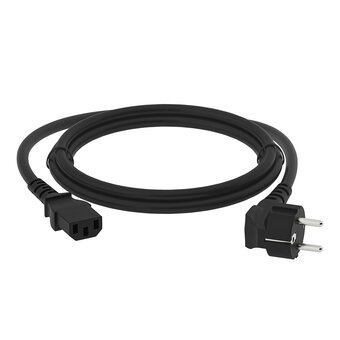  Кабель питания Greenconnect GCR-54368 Евровилка угловая - С13 3*0,5mm 1.5m черный 