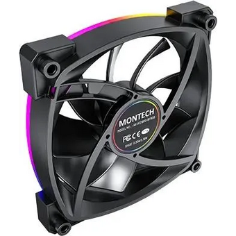  Вентилятор Montech AX120 ARGB (AX120 PWM Black 3 in 1) 120х120x25 черный 4-pin (упак. 3шт) Ret 
