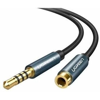  Кабель UGREEN AV118 10594 3.5mm Male to 3.5mm Female Extension Cable 2m Black 