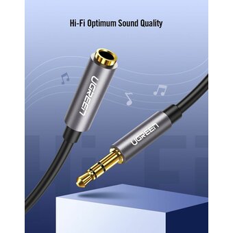  Кабель UGREEN AV118 10594 3.5mm Male to 3.5mm Female Extension Cable 2m Black 