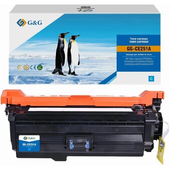  Картридж лазерный G&G GG-CE251A CE251A голубой (7000стр) для HP CLJ CP3525n/CP3525dn/CP3525X/CP3520/CM3530fs MFP/CM3530 MFP 