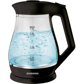  Электрочайник Starwind SKS2035 черный стекло/пластик 