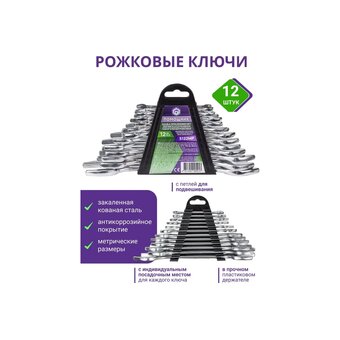  Набор ключей рожковых Помощник 5122MP(57309) 12пр. 