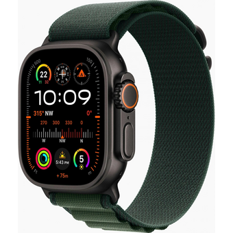  Smart-часы Apple Watch MX4R3ZP/A Ultra 2 2024 A2986 49мм OLED корп.черный титан Alpine loop рем.темно-зеленый разм.брасл. 145-190мм 