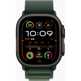  Smart-часы Apple Watch MX4R3ZP/A Ultra 2 2024 A2986 49мм OLED корп.черный титан Alpine loop рем.темно-зеленый разм.брасл. 145-190мм 