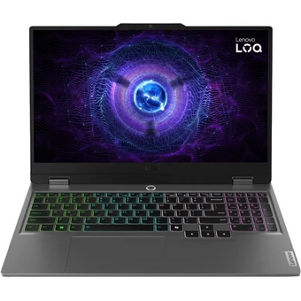  Ноутбук LENOVO LOQ 15IAX9 (83GS00EKRK) 15.6" 1920x1080/Intel Core i5 12450HX/RAM 24Гб/SSD 512Гб/RTX 4060 6Гб/EngRus/DOS серый 2.38 кг 