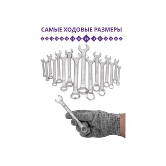  Набор ключей комбинированных Помощник 5161MP(57311) 16 пр. 