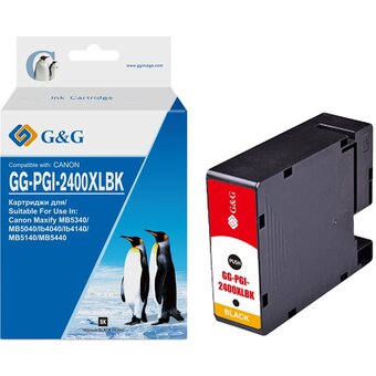 Картридж струйный G&G GG-PGI-2400XLC PGI-2400XL C голубой (20.4мл) для Canon Maxify iB4040/iB4140/МВ5040/MB5140/МВ5340/MB5440 