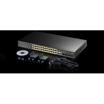  Коммутатор управляемый Cudy GS2028PS4-300W (L2) 28x1Гбит/с 4SFP 24PoE+ 300W 