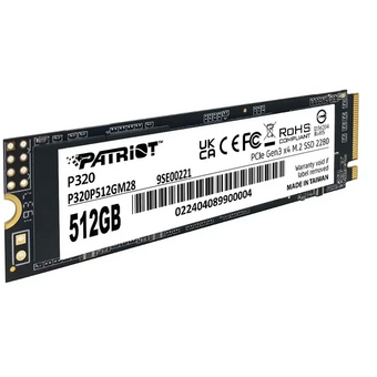  SSD Patriot P320 P320P512GM28 512ГБ, M.2 2280, PCIe 3.0 x4, NVMe, M.2 