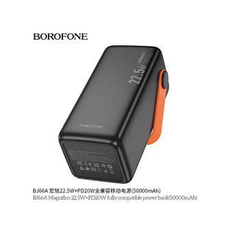  Аккумулятор внешний резервный BOROFONE BJ66A Magnifico 22.5W+PD20W fully compatible power bank 50000mAh черный 