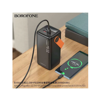  Аккумулятор внешний резервный BOROFONE BJ66A Magnifico 22.5W+PD20W fully compatible power bank 50000mAh черный 