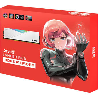  ОЗУ ADATA XPG Lancer RGB AX5U7200C3416G-DCLARWH 32GB DDR5 7200 DIMM 2*16, 1.4V, CL34-46-46, On-Die ECC, Power Management IC, white 