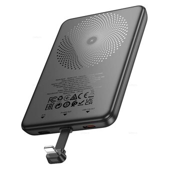  Аккумулятор внешний резервный HOCO J133 Triumph PD20W magnetic power bank with cable iP 5000mAh черный 