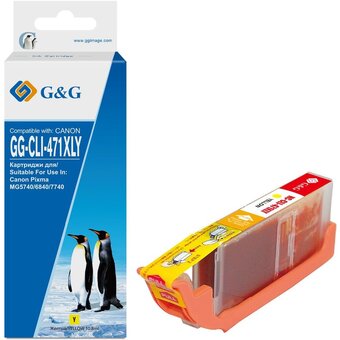  Картридж струйный G&G GG-CLI-471XLY желтый (10.8мл) для Canon TS5040/MG5740/MG6840/MG7740 
