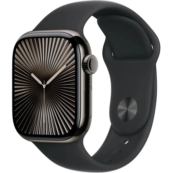  Smart-часы Apple Watch Series 10 MWWF3LW/A 42мм OLED корп.черный Sport Band рем.черный разм.брасл.:150-200мм 