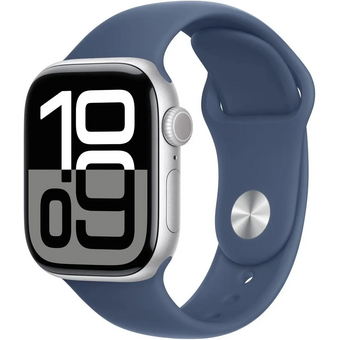  Smart-часы Apple Watch Series 10 MWWA3LW/A 42мм OLED корп.серебристый Sport Band рем.синий разм.брасл.:130-180мм 