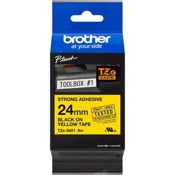  Картридж ленточный Brother TZES651 черный на желтом 24x8 для Brother P-Touch 