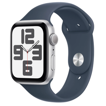  Smart-часы Apple Watch SE 2024 MXEQ3LL/ 44мм корп.серебристый Sport Band рем.синий разм.брасл.:S/M (A) 