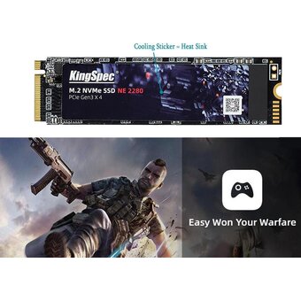  SSD KINGSPEC NE-4TB 4ТБ, M.2 2280, PCIe 3.0 x4, NVMe, M.2 