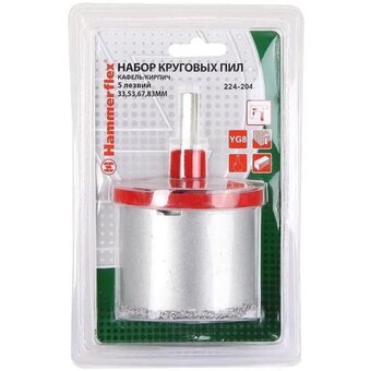  Набор коронок Hammer 224-204 DR CR (62231) по кафелю кирпичу круглый 4шт 