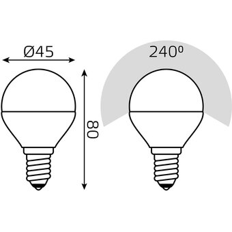  Лампа GAUSS E14 105101107-d LED шар 7Вт одна шт. 