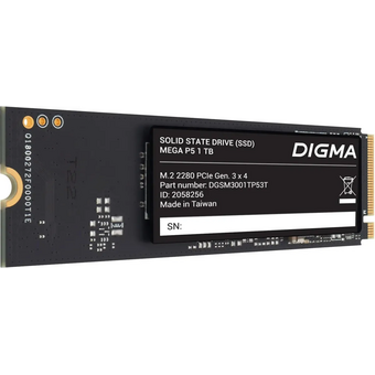  SSD Digma Mega P5 DGSM3001TP53T PCIe 3.0 x4 1TB M.2 2280 