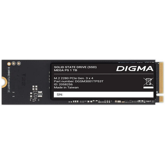  SSD Digma Mega P5 DGSM3001TP53T PCIe 3.0 x4 1TB M.2 2280 