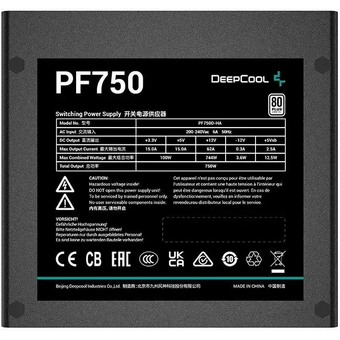  Блок питания Deepcool PF750 (R-PF750D-HA0B-EU) 750w, 80 Plus (711605) 