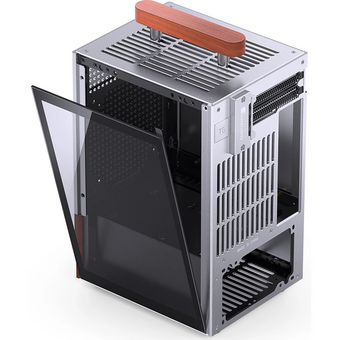  Корпус JONSBO T6 Silver без БП, боковая панель из закаленного стекла, mini-ITX, серебристый 