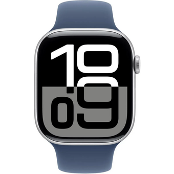  Smart-часы Apple Watch Series 10 A2999 MWWM3ZP/A 46мм 2.1" OLED корп.серебристый Sport Band рем.синий разм.брасл. 160-210мм 