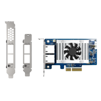  Сетевая карта QNAP QXG-10G2T-X710 LAN Expansion Card, PCIe Gen3 x4, Two 10GbE (10G / 5G 2.5G 1G 100M)) Ports with SR-IOV and iSCSI, Block-based, Suppo 